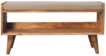 Artisan - Oak-Ish Nordic Storage Bench With Mud Linen