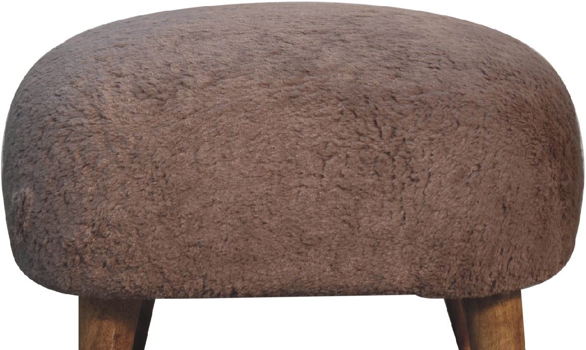 Artisan - Mocha Faux Fur Square Stool
