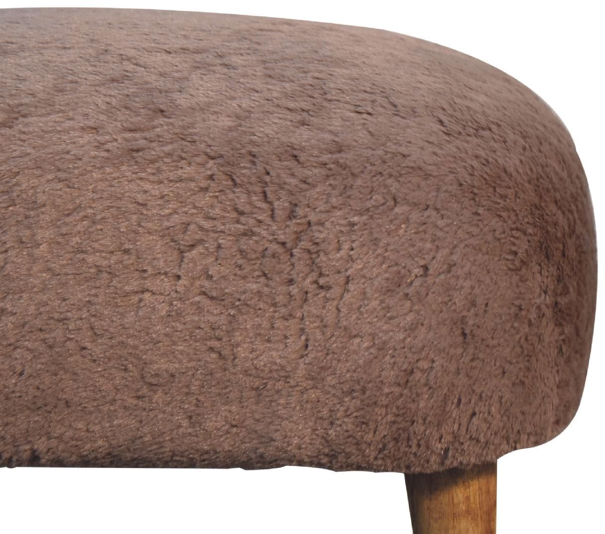 Artisan - Mocha Faux Fur Square Stool