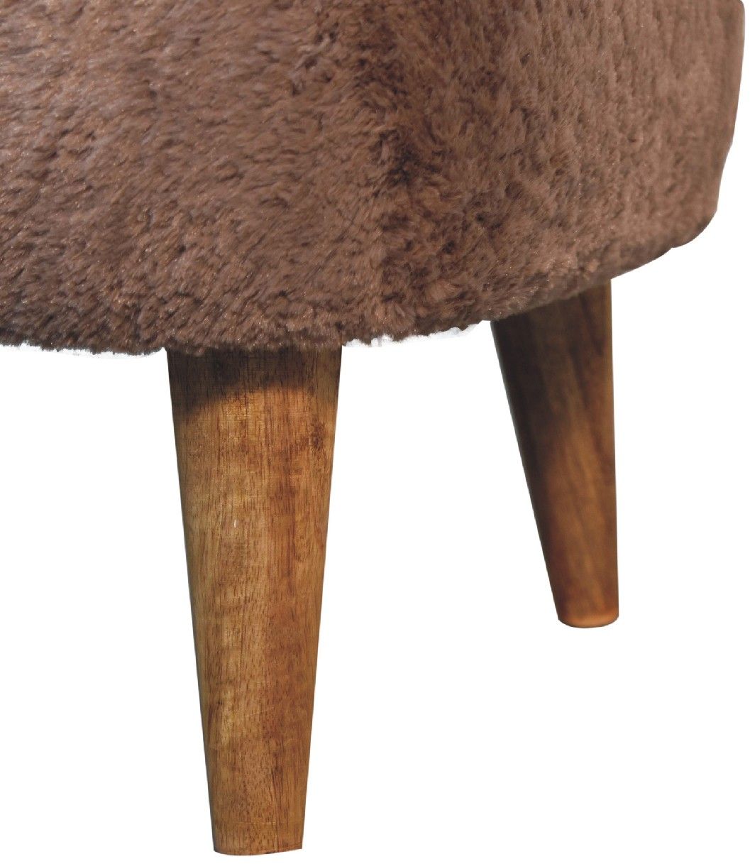 Artisan - Mocha Faux Fur Square Stool