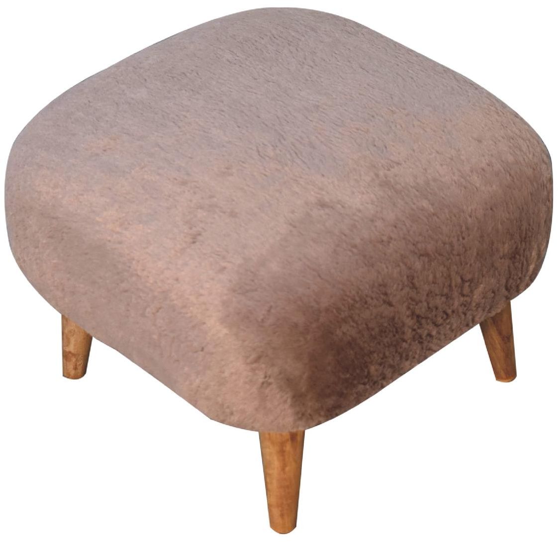 Artisan - Mocha Faux Fur Square Stool