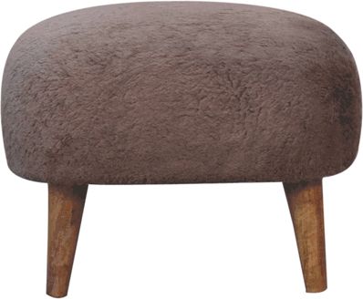 Artisan - Mocha Faux Fur Square Stool