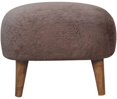 Artisan - Mocha Faux Fur Square Stool