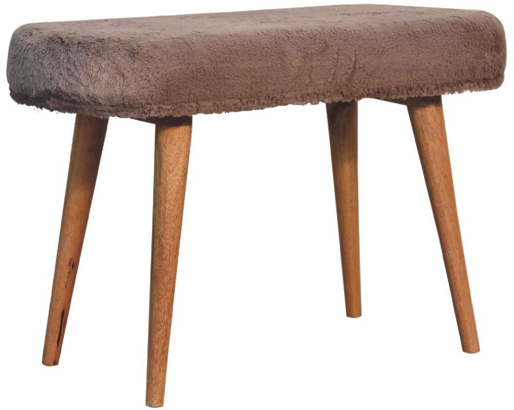 Artisan - Mocha Faux Fur Fabric Bench