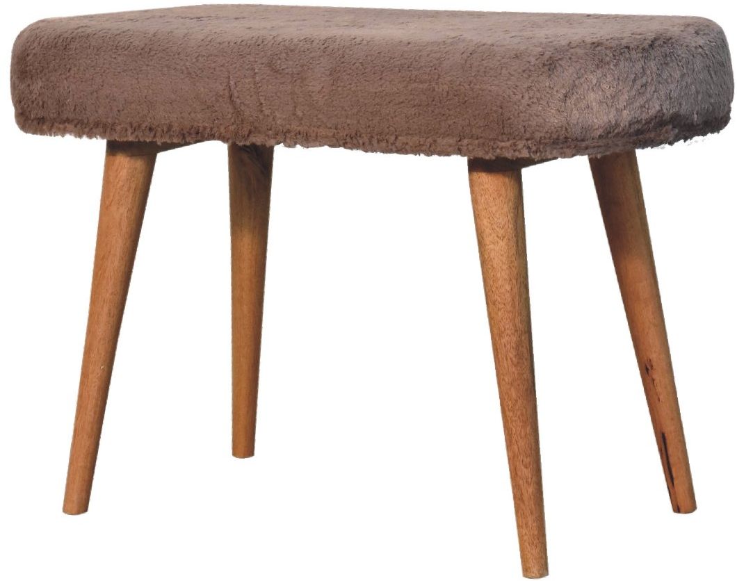 Artisan - Mocha Faux Fur Fabric Bench