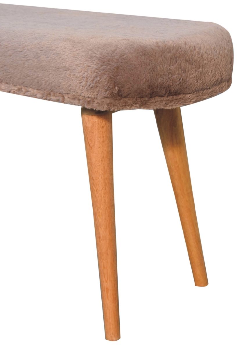 Artisan - Mocha Faux Fur Fabric Bench