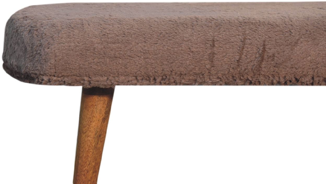 Artisan - Mocha Faux Fur Fabric Bench