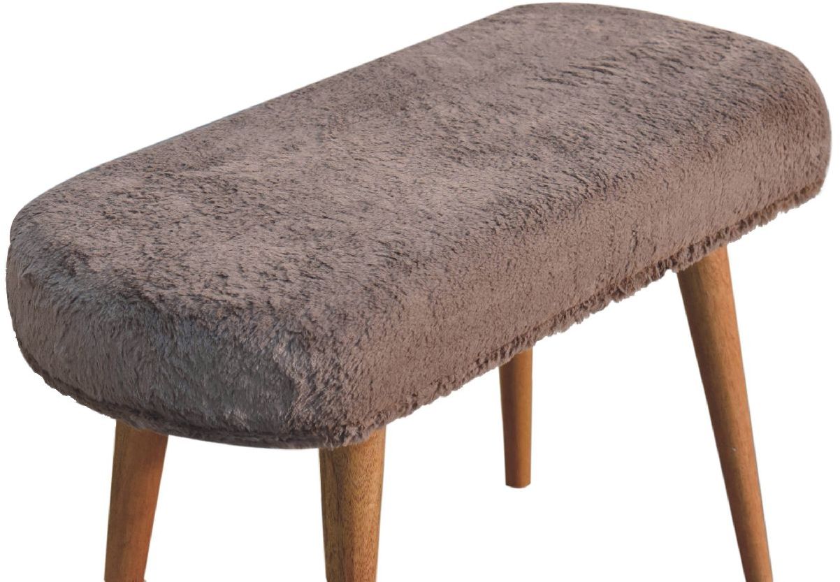 Artisan - Mocha Faux Fur Fabric Bench