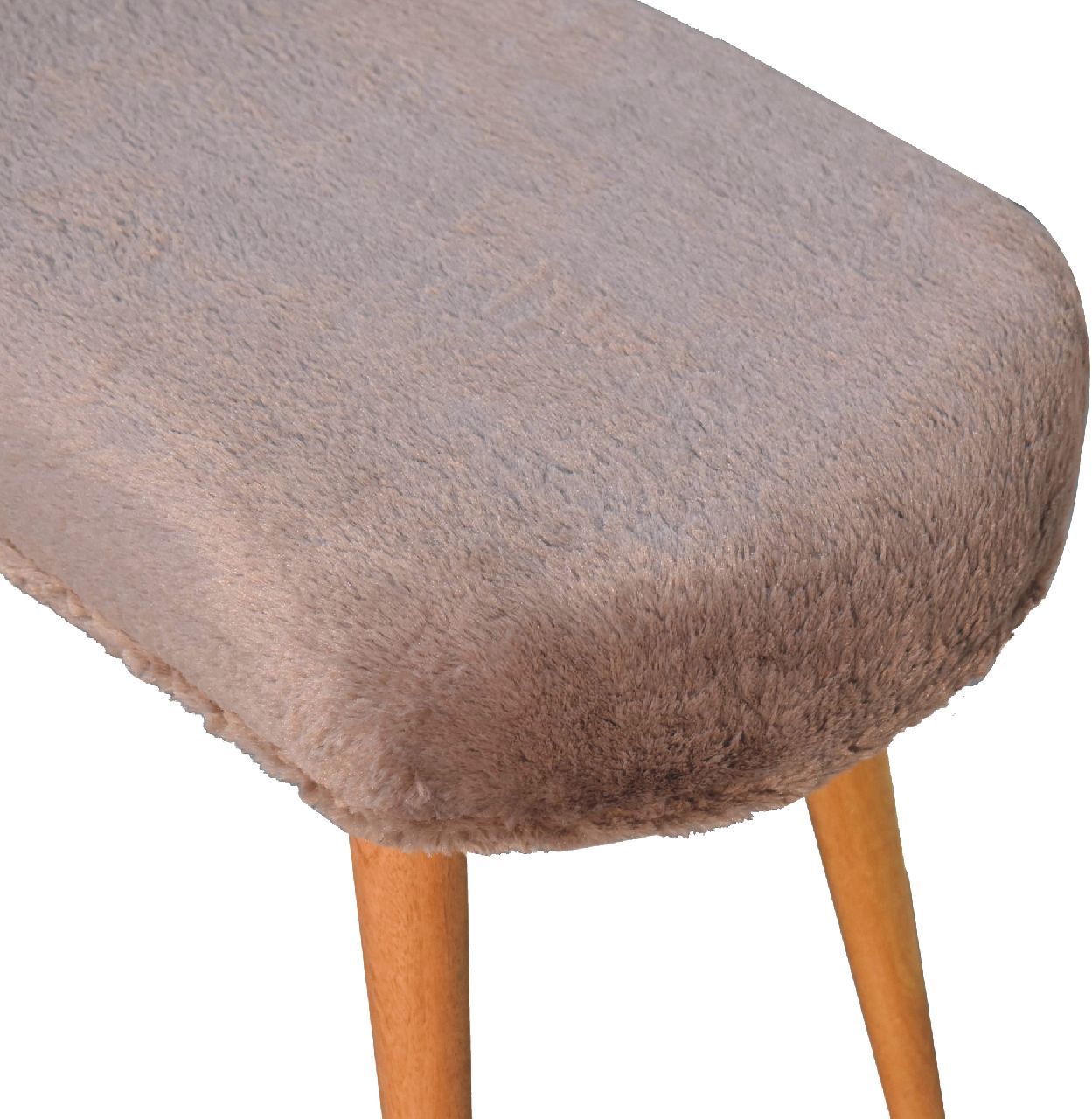 Artisan - Mocha Faux Fur Fabric Bench
