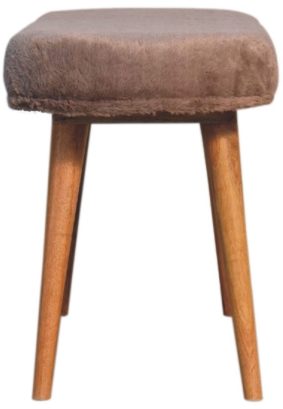 Artisan - Mocha Faux Fur Fabric Bench