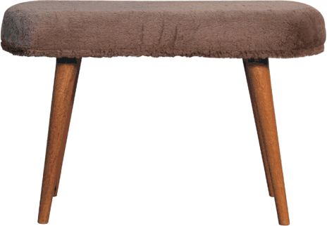 Artisan - Mocha Faux Fur Fabric Bench