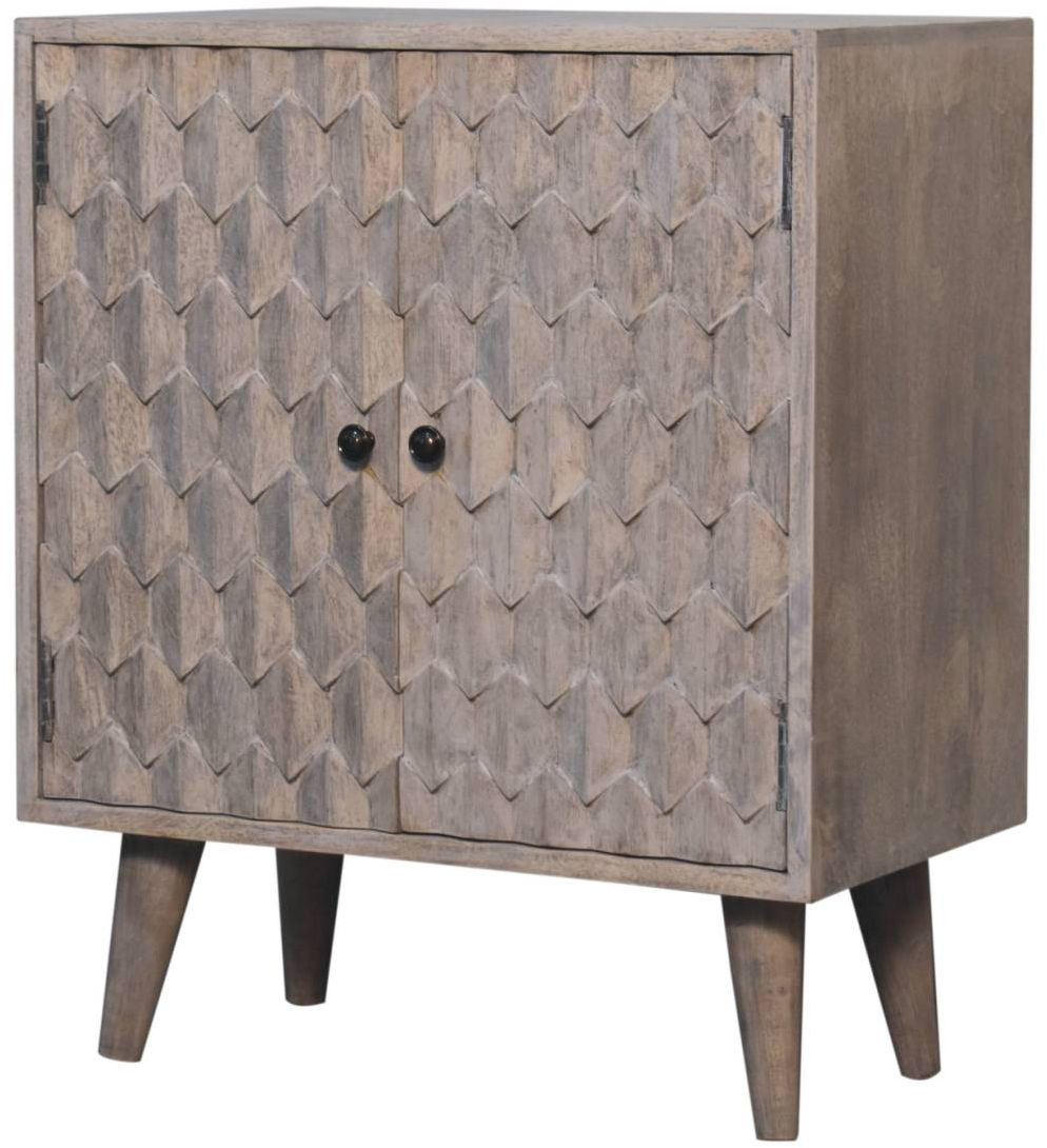 Artisan - Mini Pineapple Carved Stone Finish Cabinet