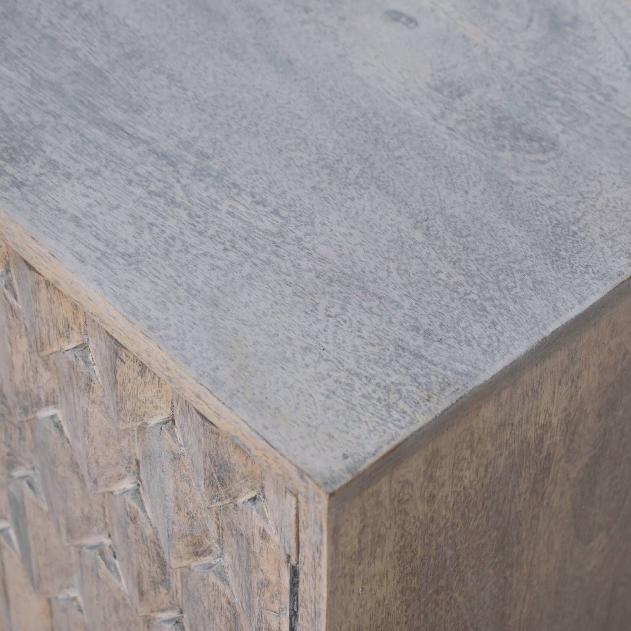 Artisan - Mini Pineapple Carved Stone Finish Cabinet