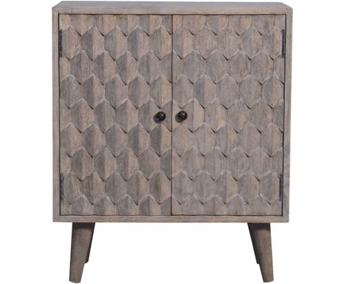 Artisan - Mini Pineapple Carved Stone Finish Cabinet