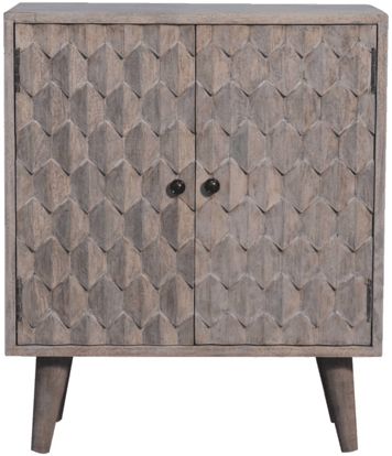 Artisan - Mini Pineapple Carved Stone Finish Cabinet