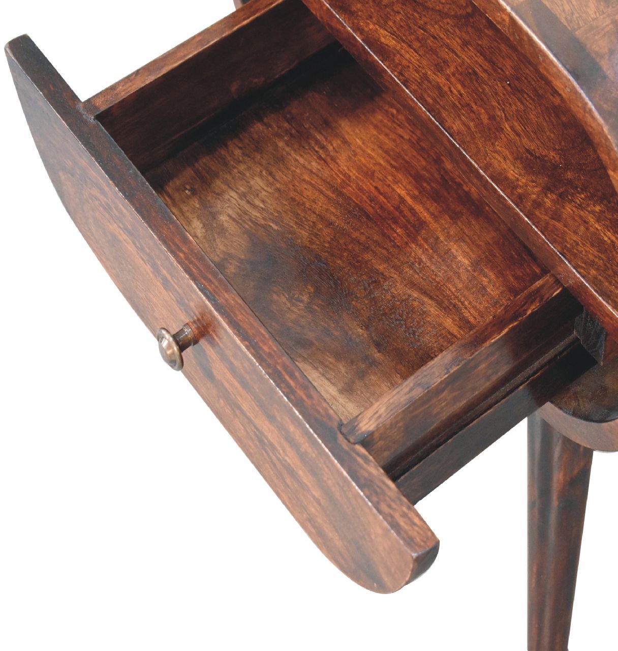 Artisan - Light Walnut Circular Nightstand With Open Slot