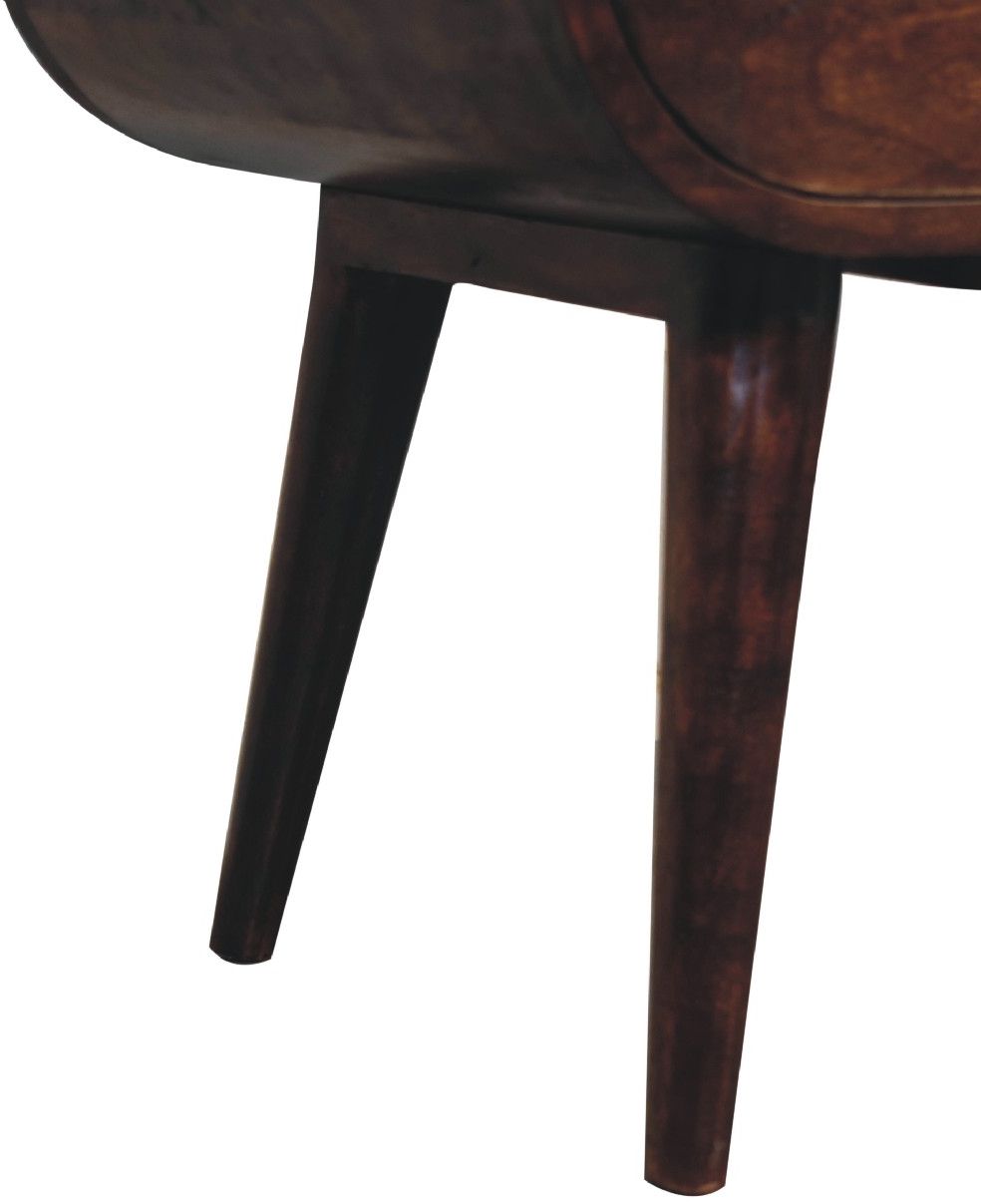 Artisan - Light Walnut Circular Nightstand With Open Slot