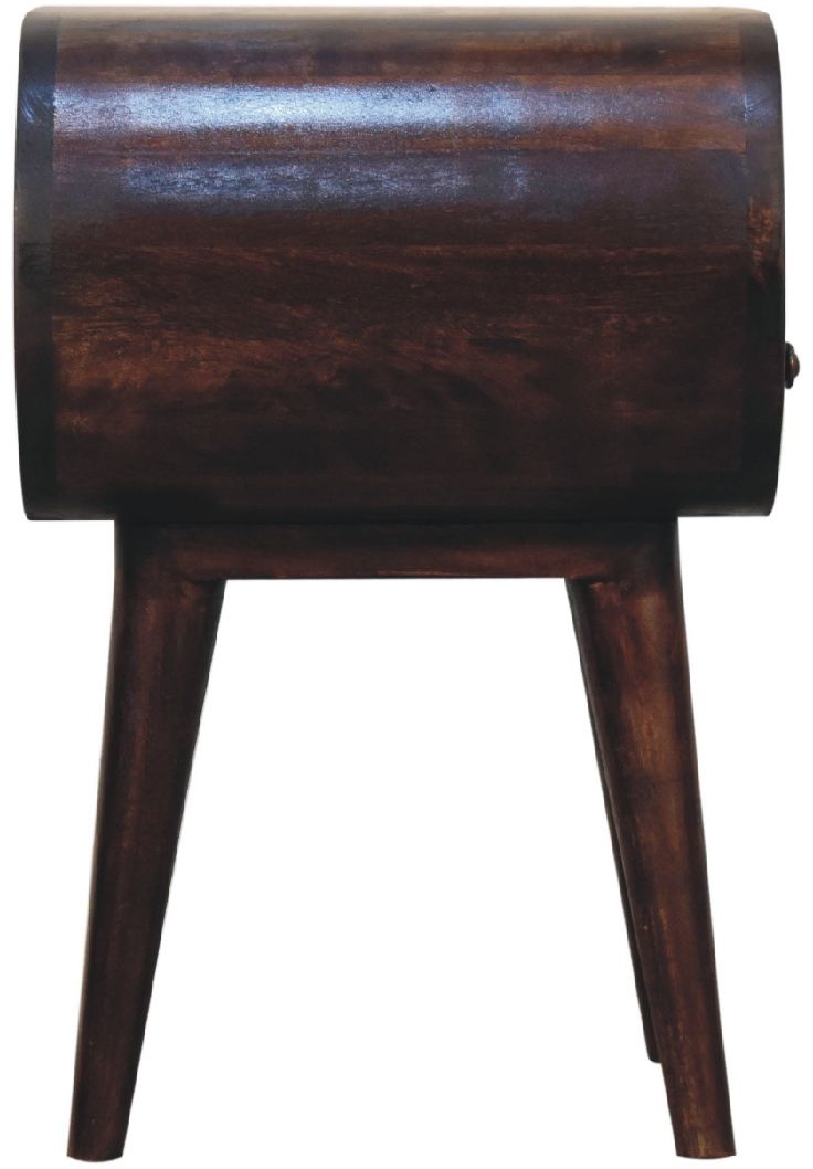 Artisan - Light Walnut Circular Nightstand With Open Slot