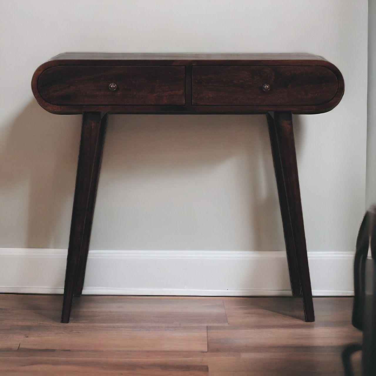 Artisan - Light Walnut Curved Edge Console Table