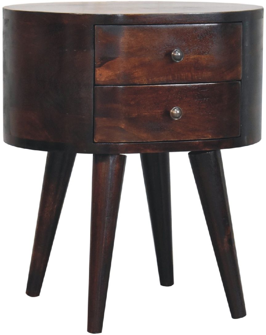 Artisan - Light Walnut Rounded Nightstand Table