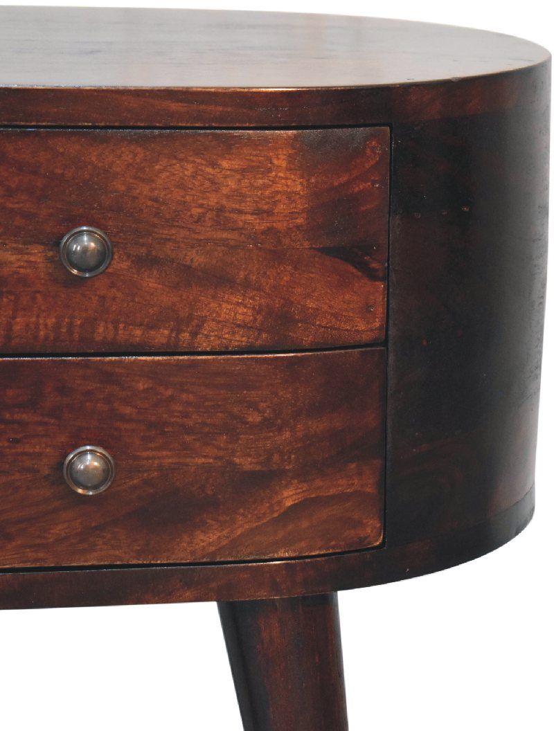 Artisan - Light Walnut Rounded Nightstand Table
