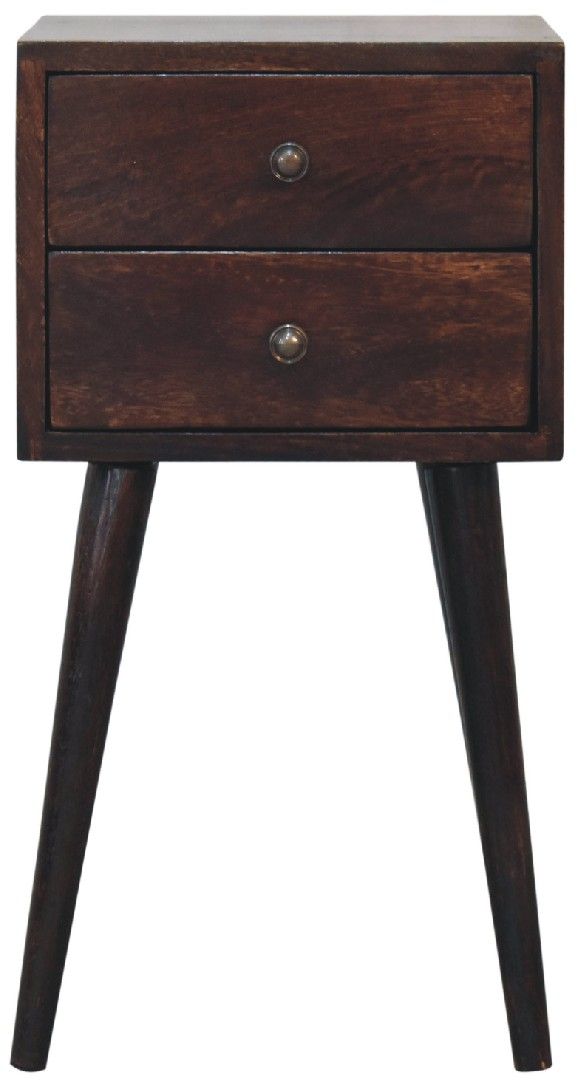 Artisan - Mini 2 Drawer Light Walnut Nightstand