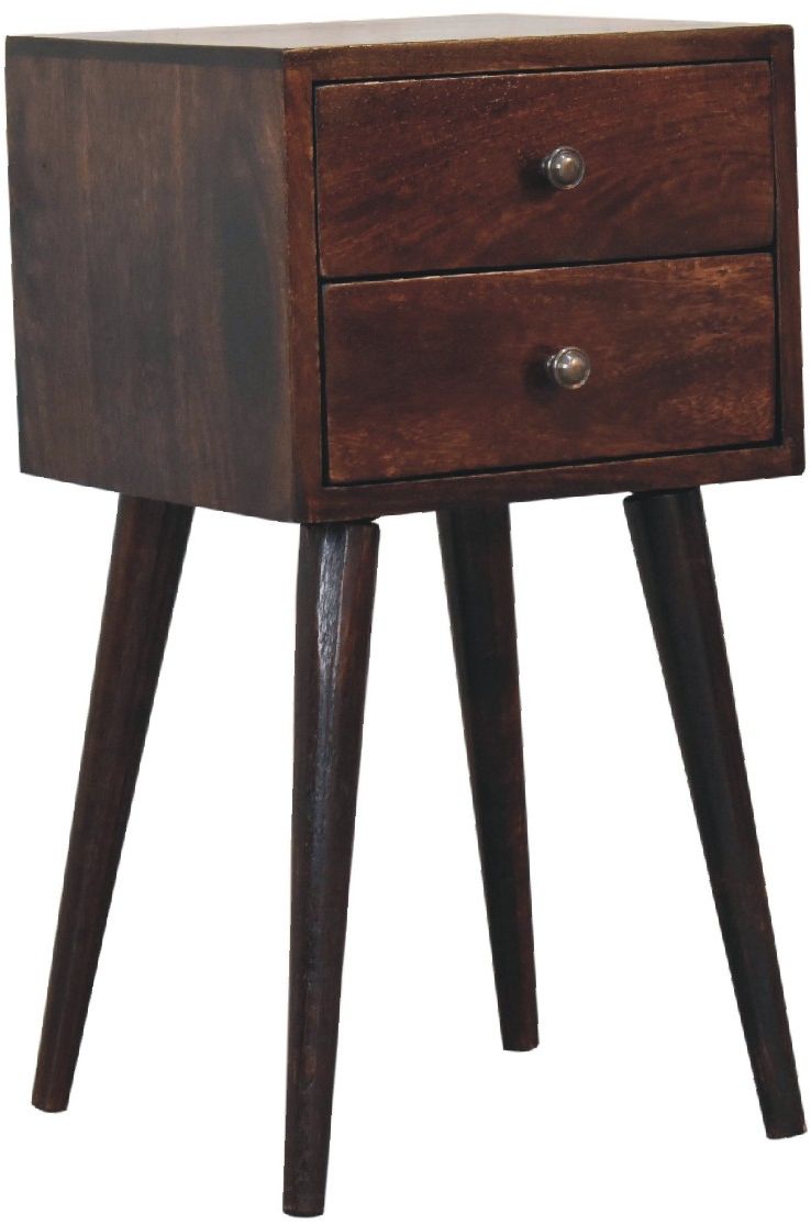 Artisan - Mini 2 Drawer Light Walnut Nightstand