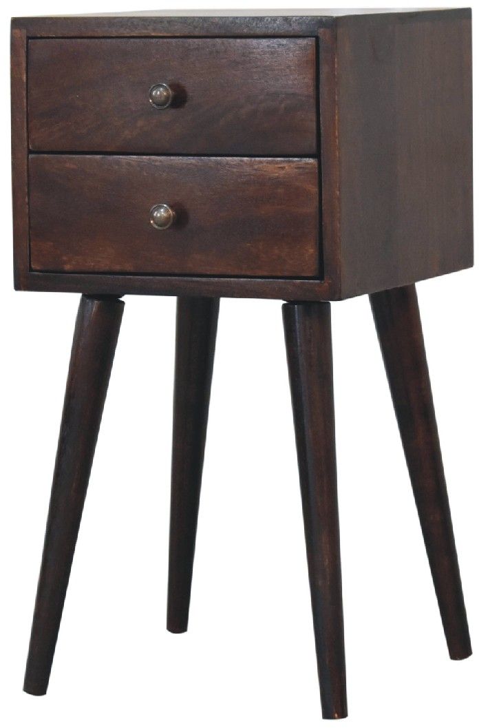 Artisan - Mini 2 Drawer Light Walnut Nightstand