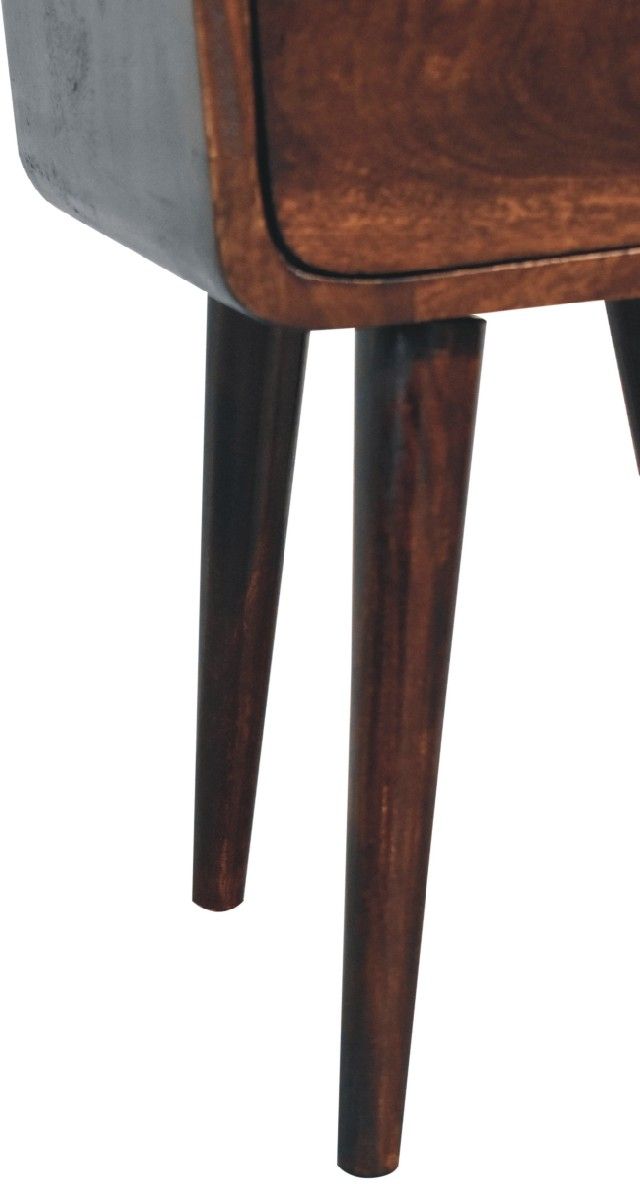 Artisan - Mini Light Walnut Curved Nightstand