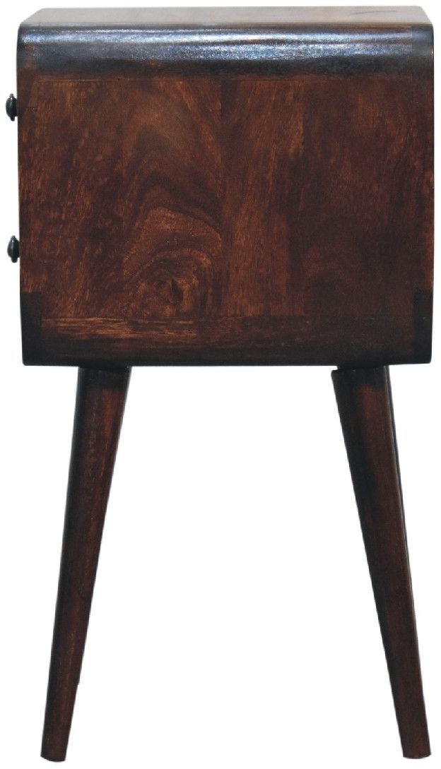 Artisan - Mini Light Walnut Curved Nightstand