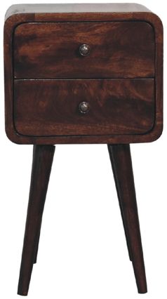 Artisan - Mini Light Walnut Curved Nightstand