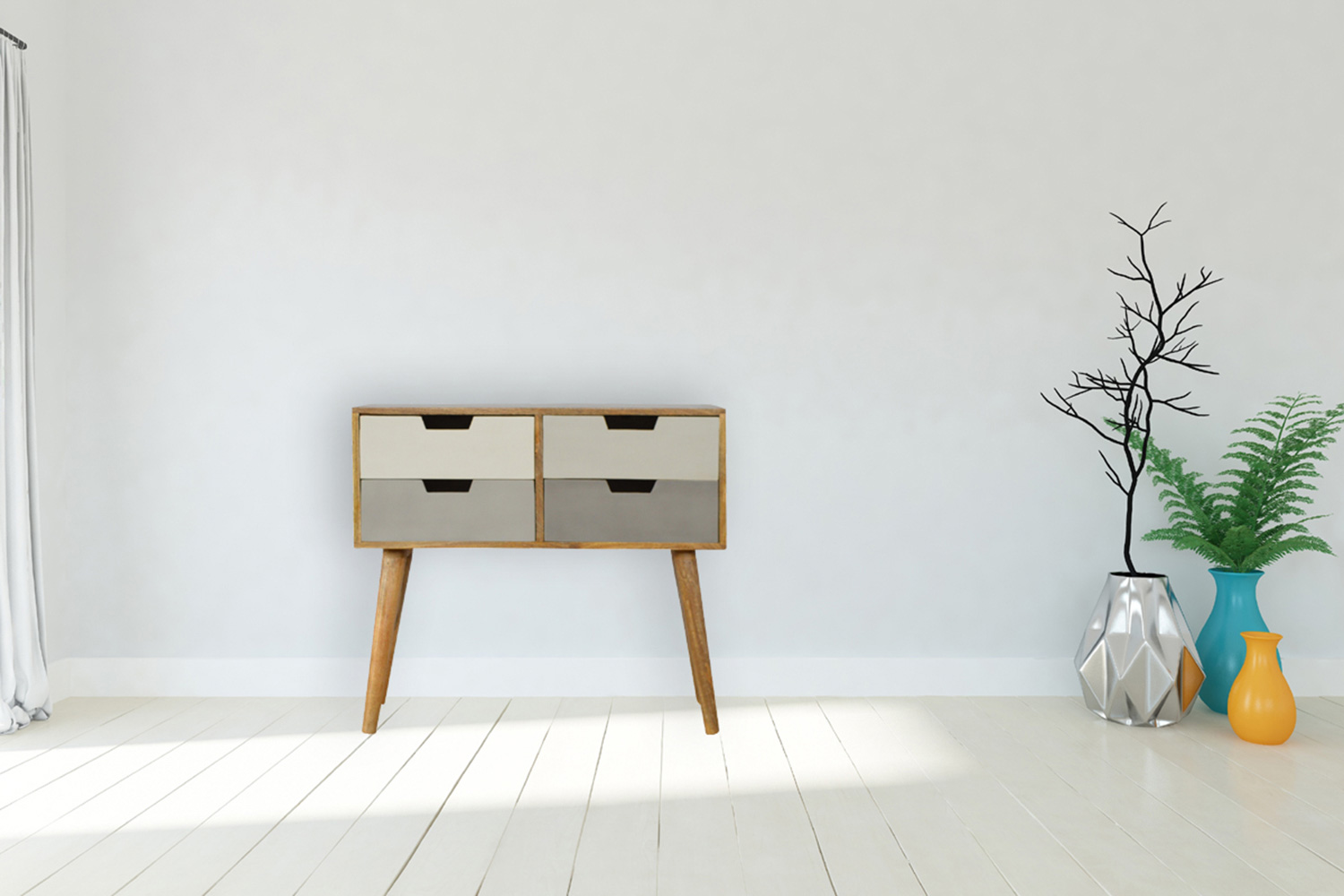 Artisan - Gray and White Gradient Console Table