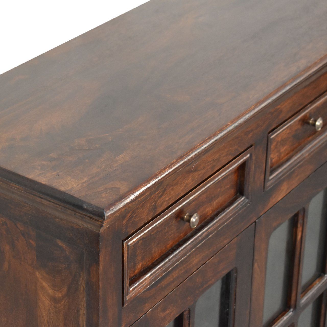 Artisan - Light Walnut Cabinet With Glazed Doors
