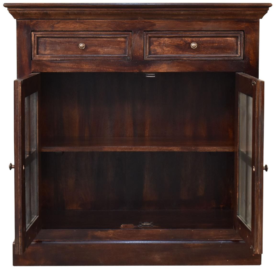 Artisan - Light Walnut Cabinet With Glazed Doors