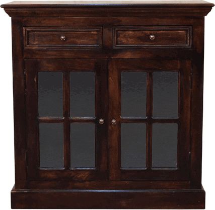 Artisan - Light Walnut Cabinet With Glazed Doors