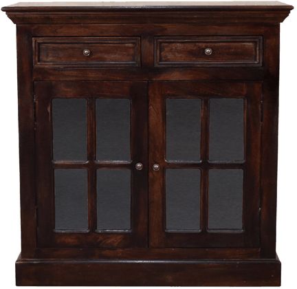 Artisan - Light Walnut Cabinet With Glazed Doors