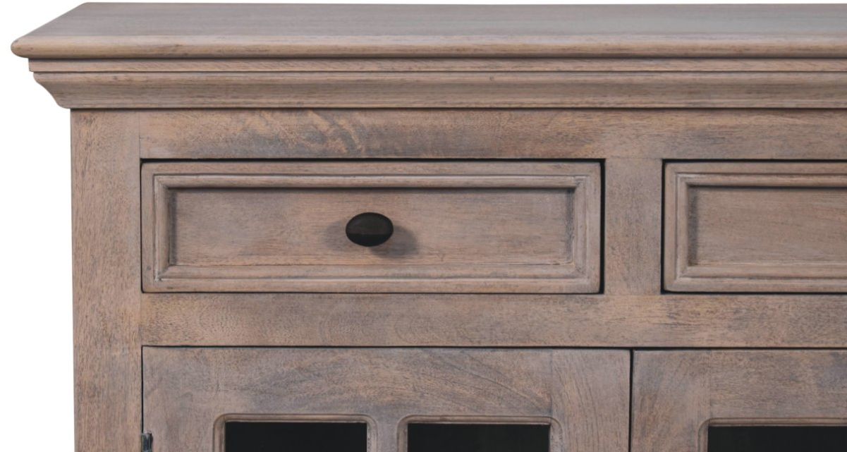 Artisan - Stone Finish Cabinet With Glazed Doors