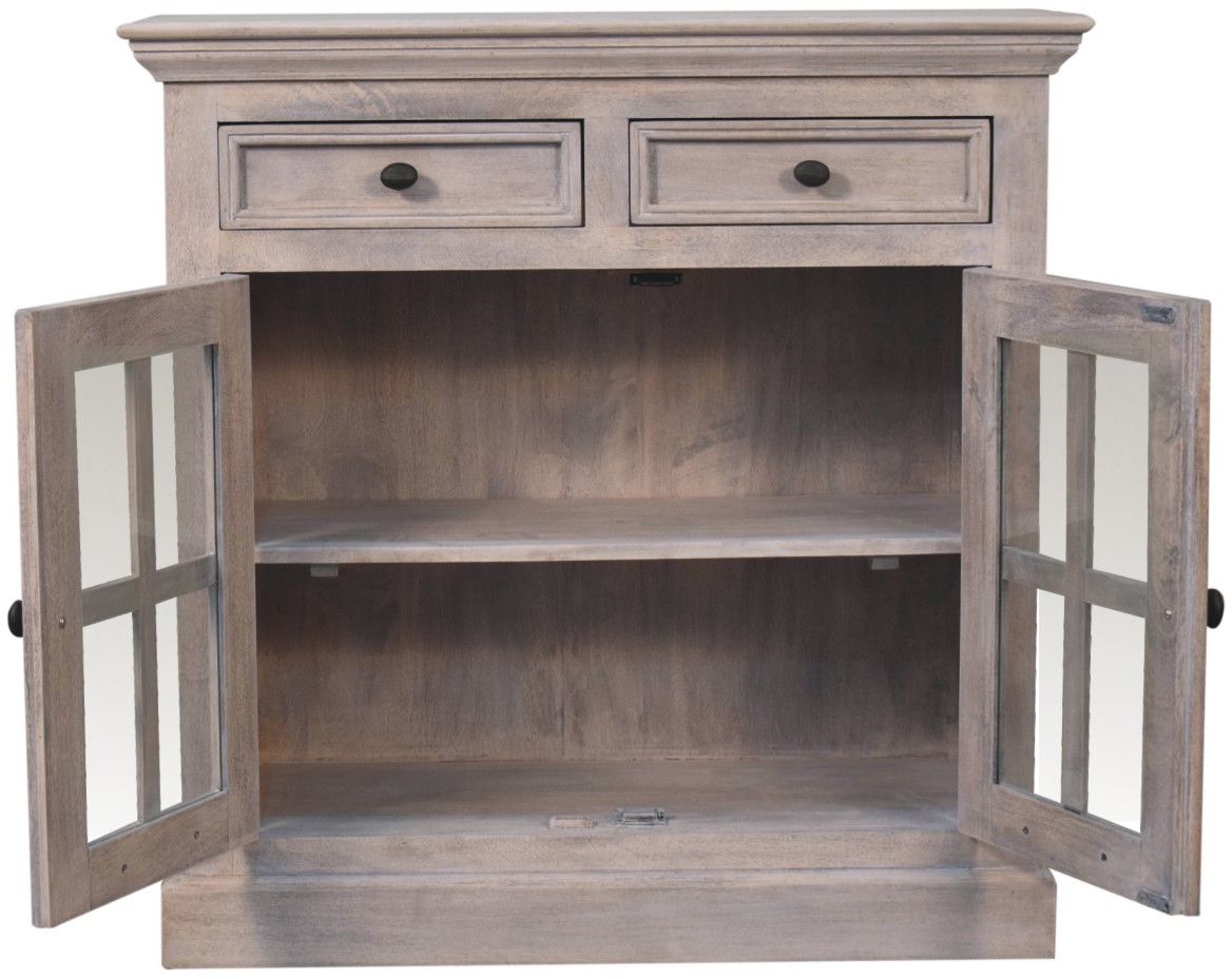 Artisan - Stone Finish Cabinet With Glazed Doors