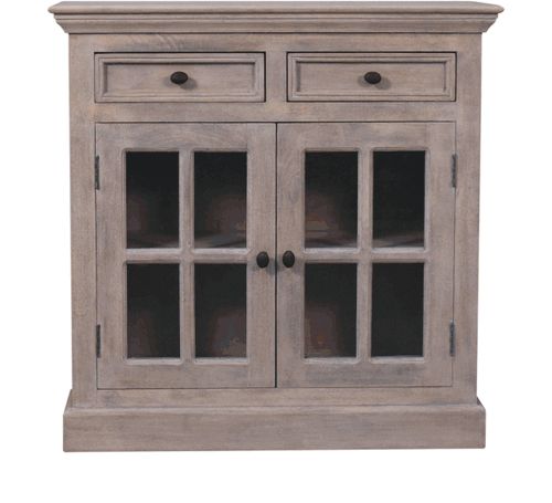 Artisan - Stone Finish Cabinet With Glazed Doors