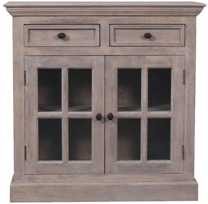 Artisan - Stone Finish Cabinet With Glazed Doors