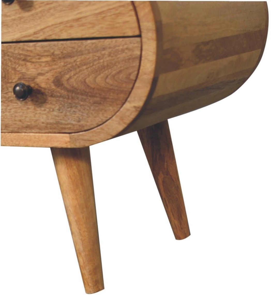 Artisan - Oak-Ish Circular Media Unit With 2 Open Slots