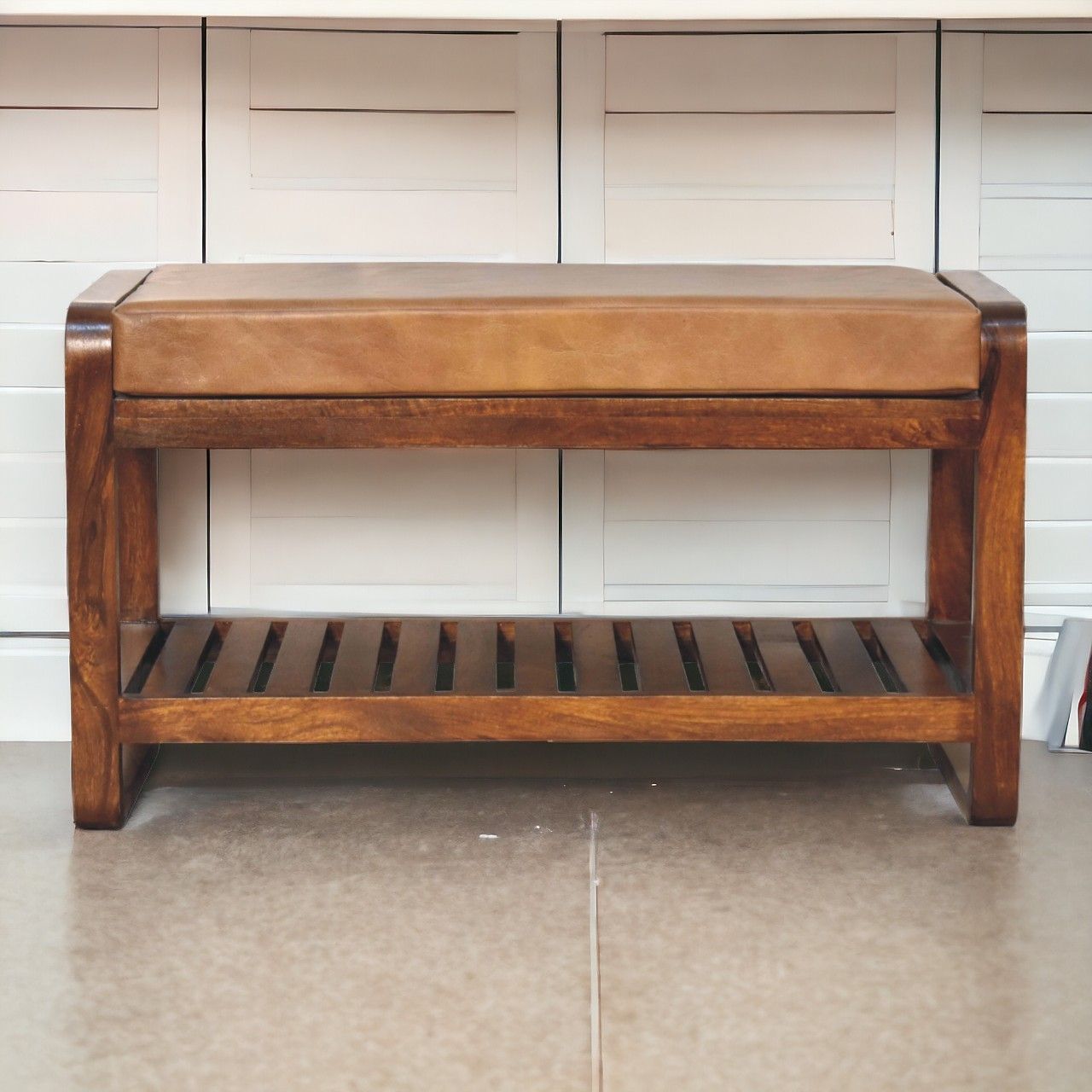 Artisan - Small Buffalo Slatted Hallway Bench