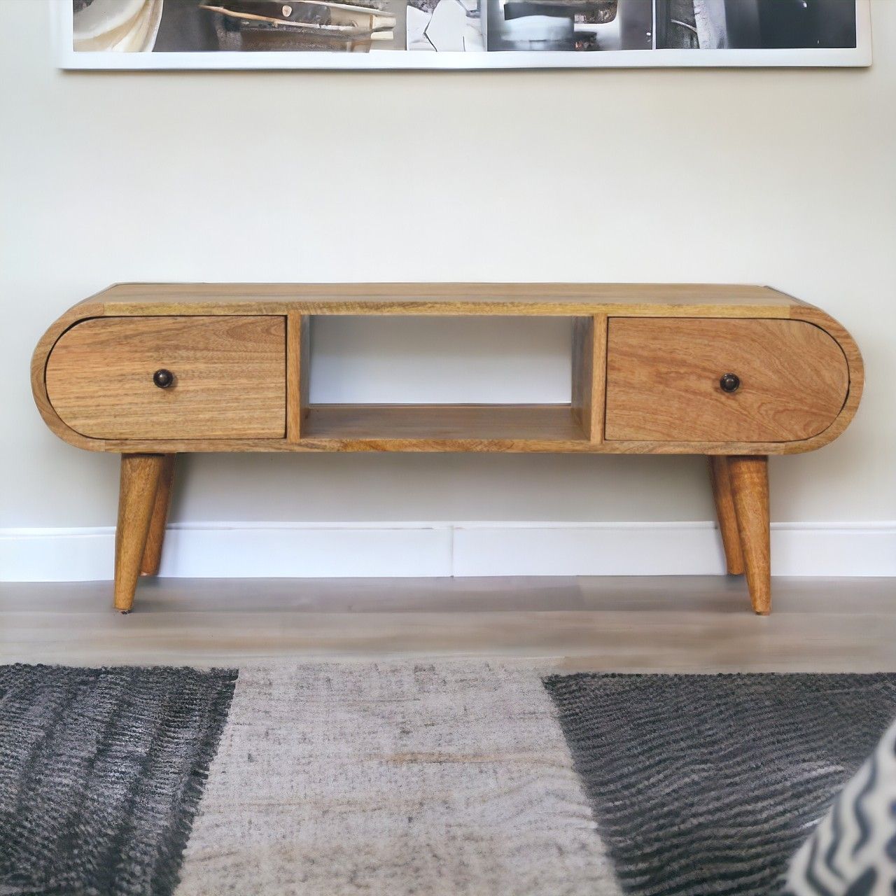 Artisan - Oak-Ish Circular TV Unit