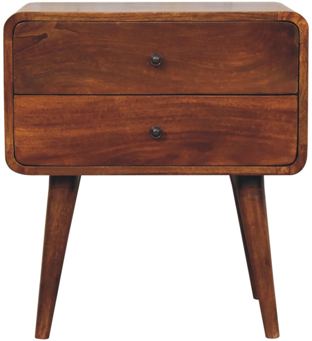Artisan - Large Curved Chestnut Bedside