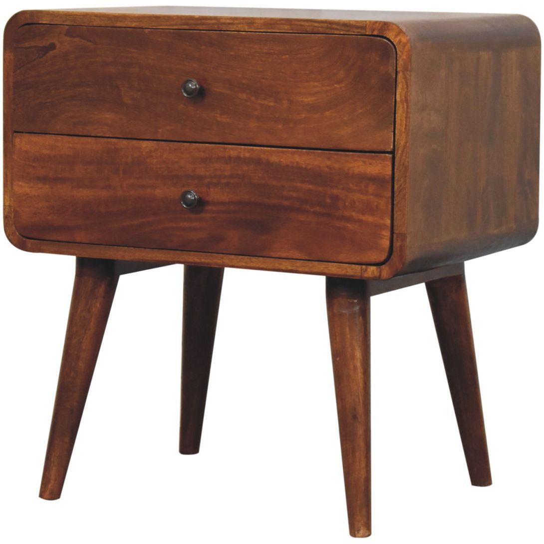 Artisan - Large Curved Chestnut Bedside