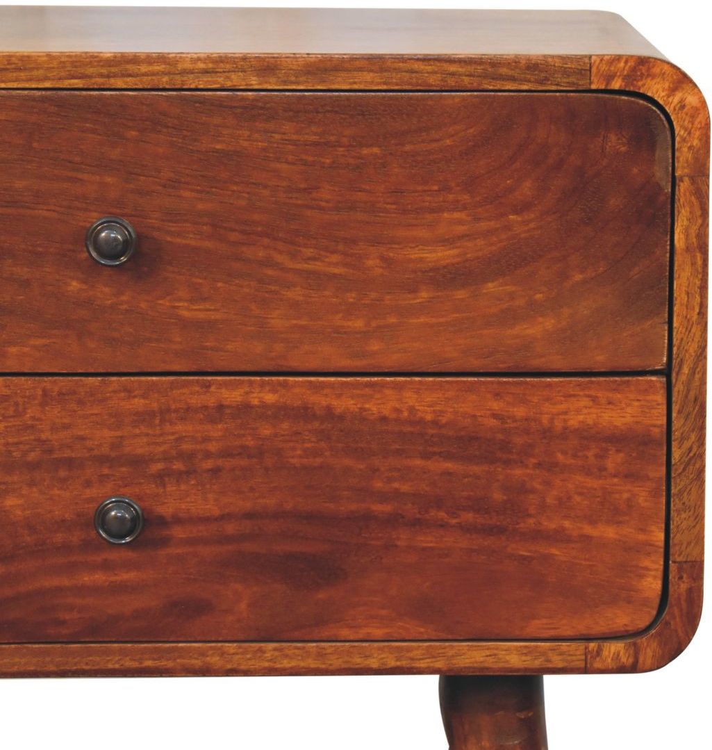 Artisan - Large Curved Chestnut Bedside