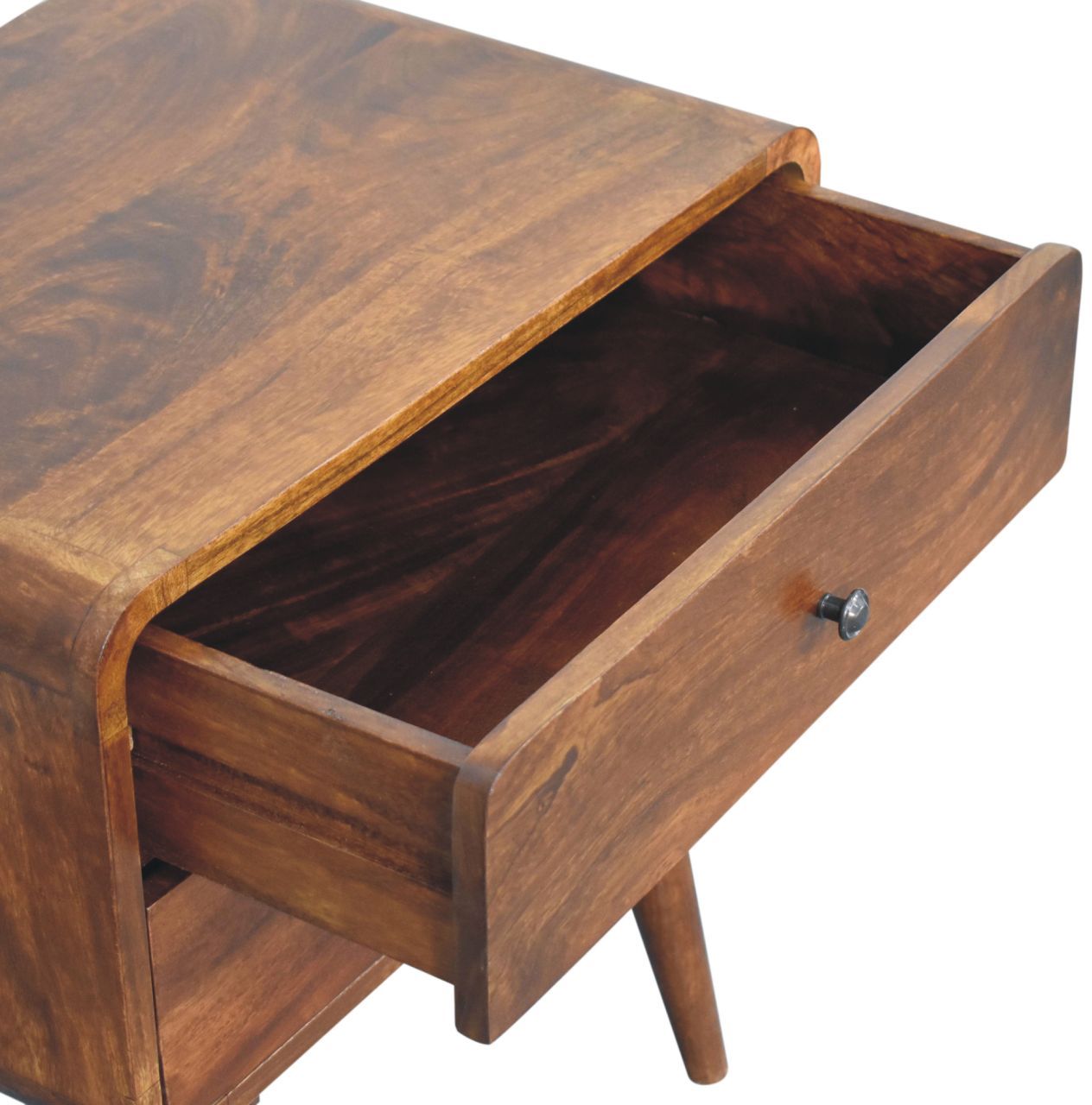 Artisan - Large Curved Chestnut Bedside