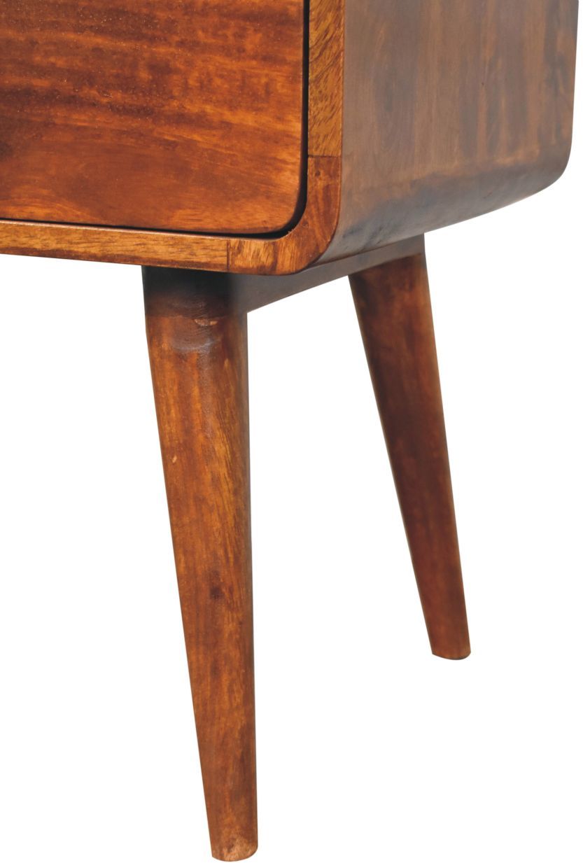 Artisan - Large Curved Chestnut Bedside