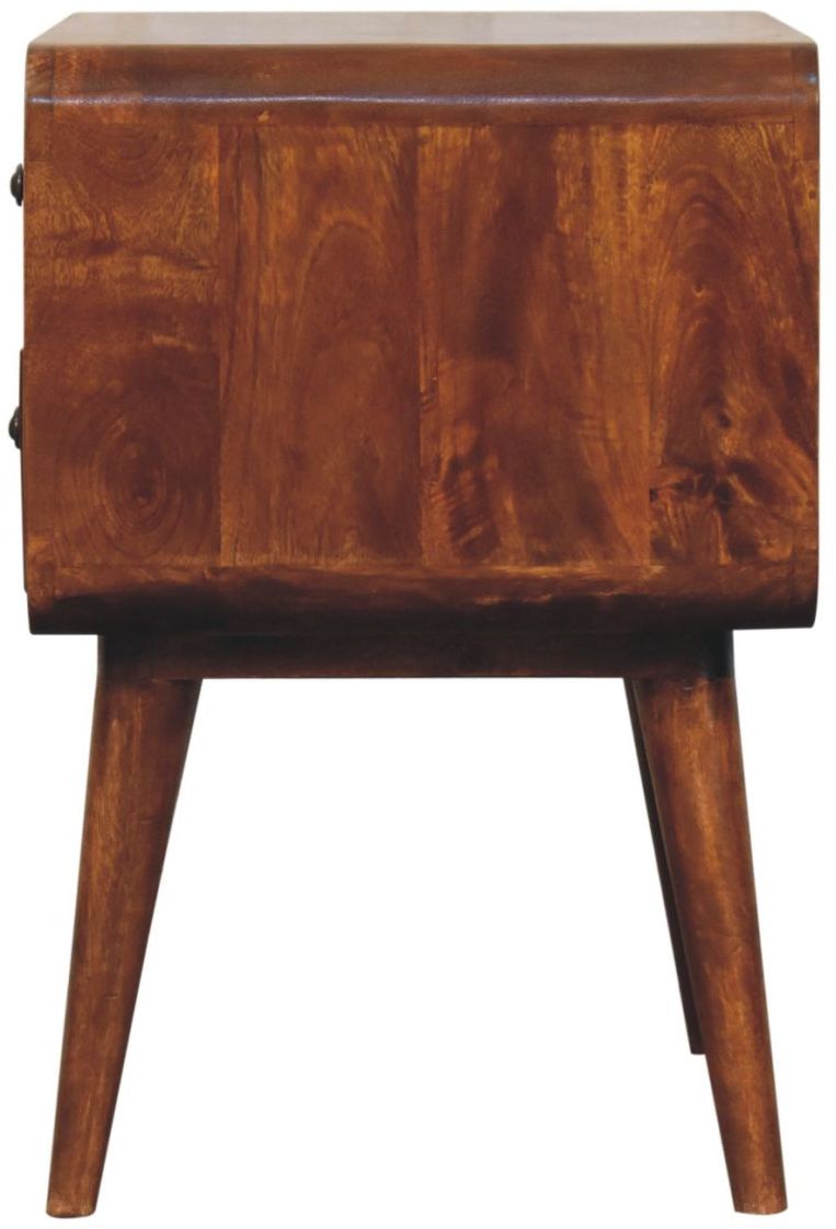 Artisan - Large Curved Chestnut Bedside
