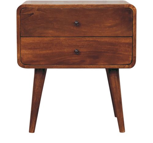 Artisan - Large Curved Chestnut Bedside